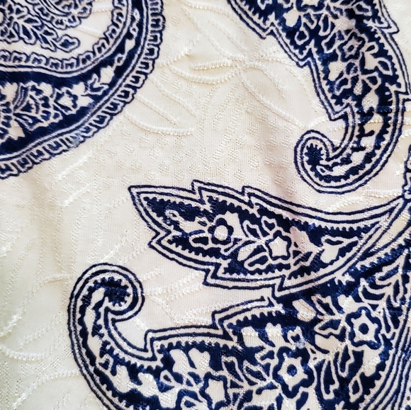 Paisley Blue and White Embroidered Tee - Picture 9 of 11